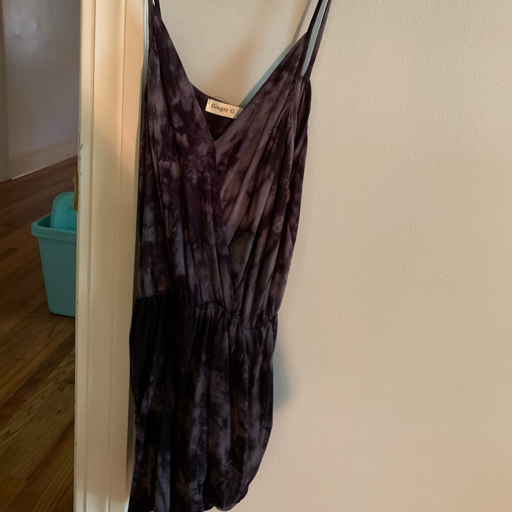 black tie dye romper